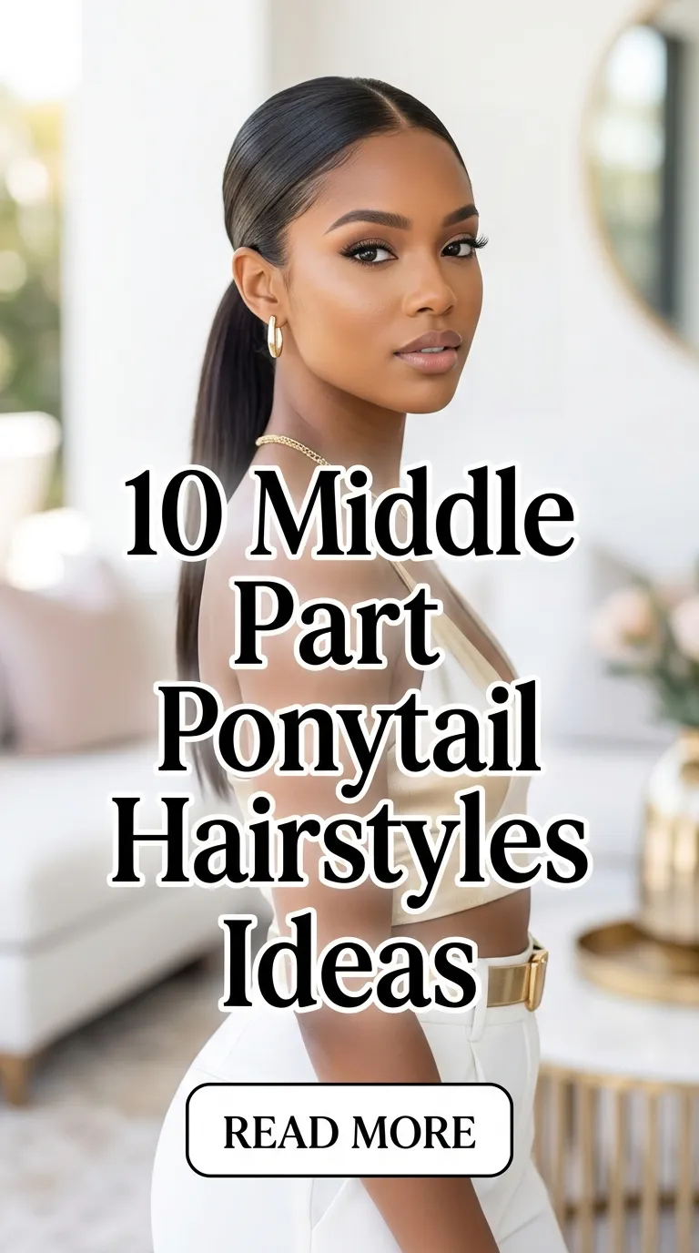 10 Middle Part Ponytail Hairstyles Ideas